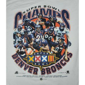 Vintage 90s Denver Broncos NFL Super Bowl XXXII 32 Champions TShirt 1997 M